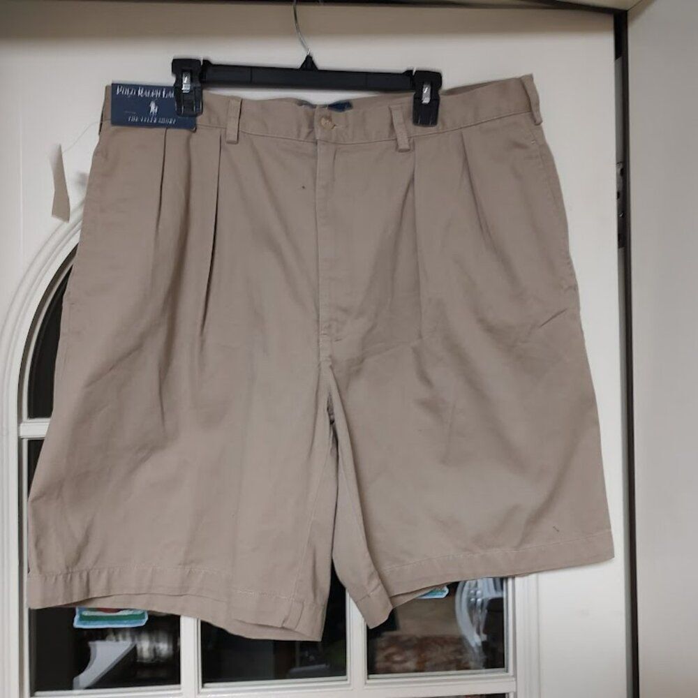 New Polo Ralph Lauren The Tyler Short Pleated Honey Camel Size Men's 40